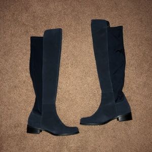 Over the knee dark navy boots